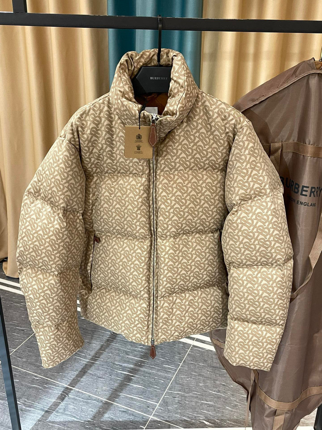 Burberry Full Printed Old Flower Puffer Down Jacket #96543