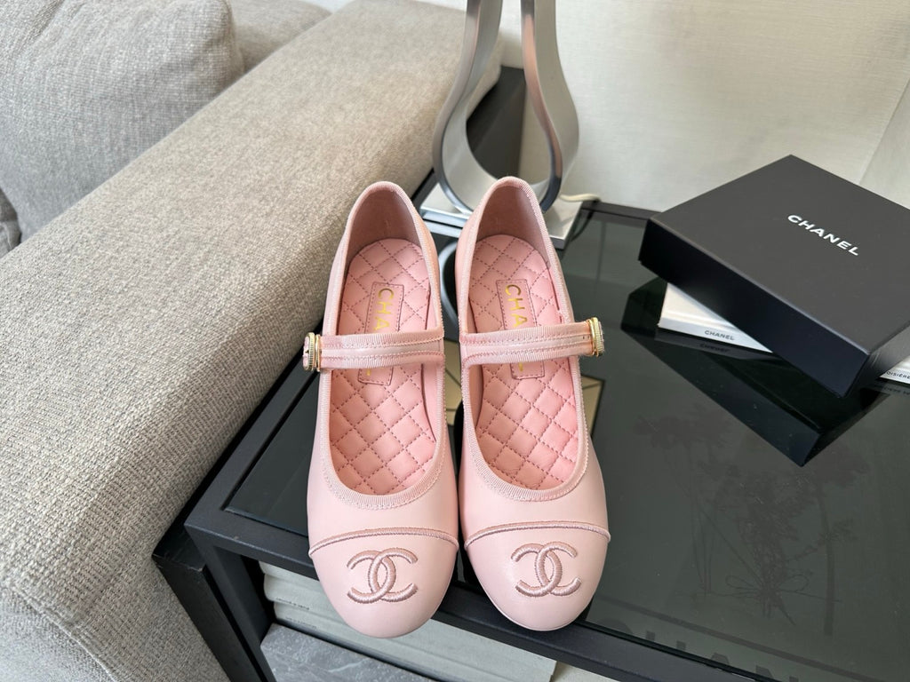 Chanel Women's Spring/Fall Fashion Classic Round Toe Slip On Solid Color Chunky Heel Buckle Mary Jane Shoes Casual Shoes #79251