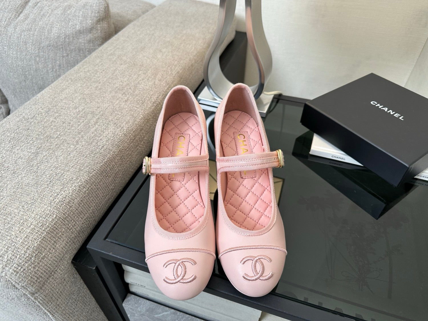 Chanel Women's Spring/Fall Fashion Classic Round Toe Slip On Solid Color Chunky Heel Buckle Mary Jane Shoes Casual Shoes #79251