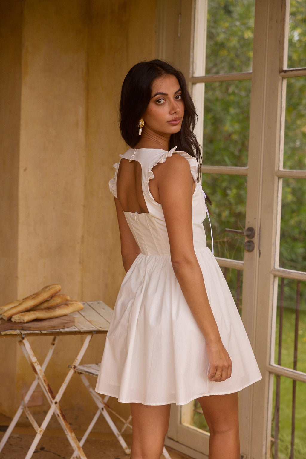Moonflower Melodies Mini Dress White