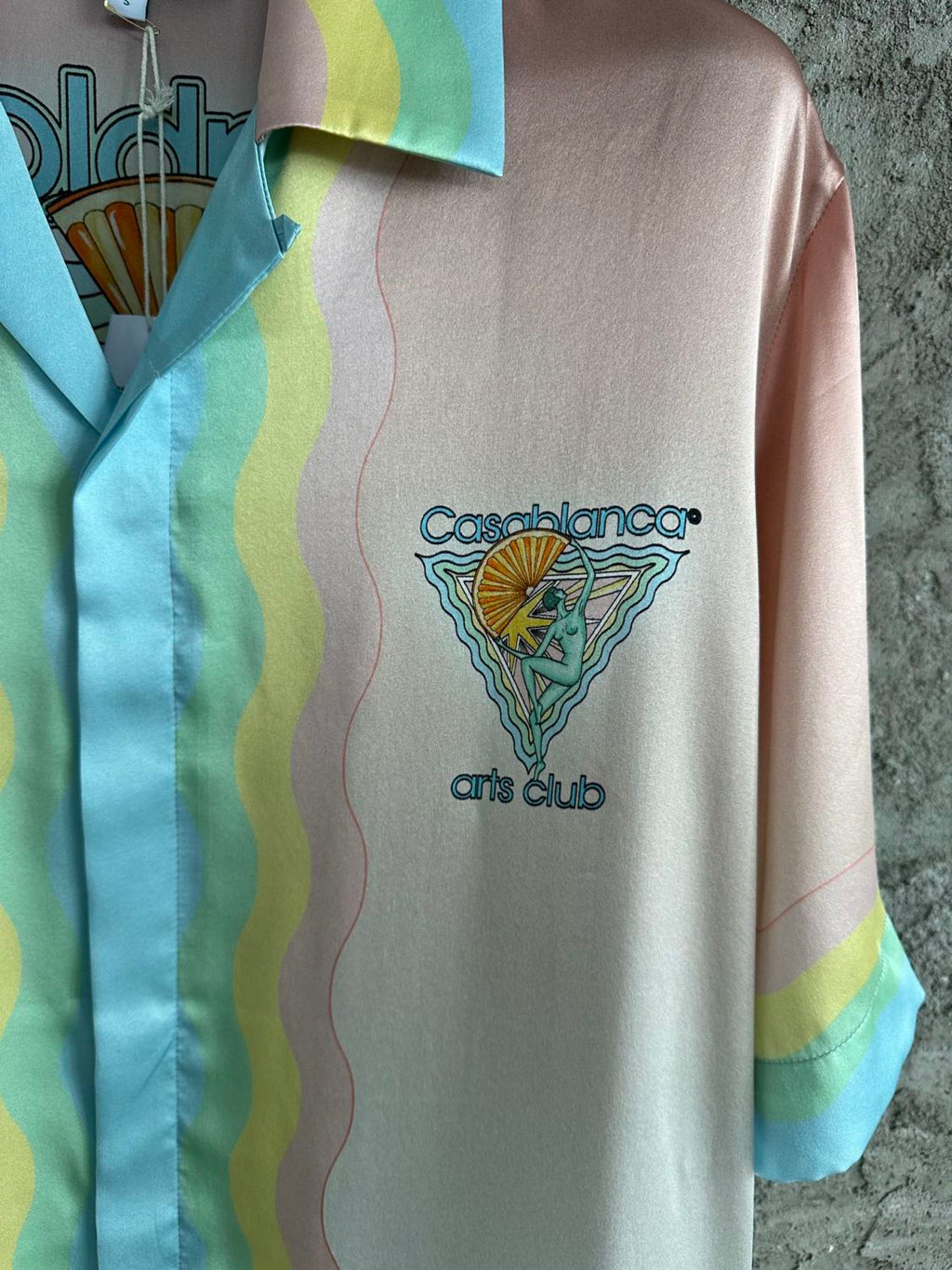 Casablanca Men's Summer Gradient Pattern Printed Single-Button Short-Sleeved Shirt and Casual Shorts Set Suit #77745