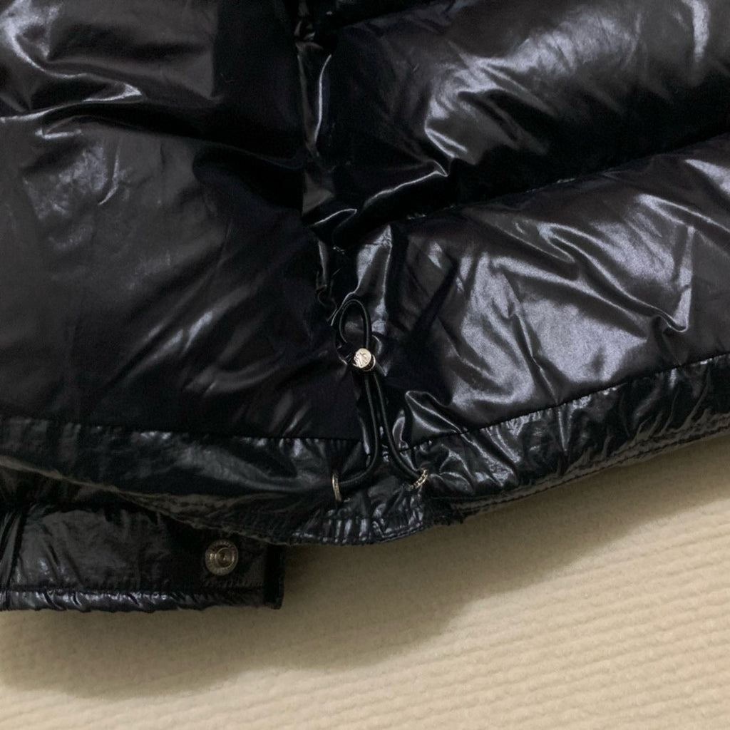 Moncler Men's Winter Warm Black Embroidered Logo Short Long Sleeve Hooded Puffer Down Jacket #71645