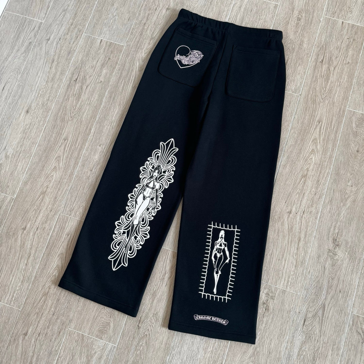 Chrome Hearts X Deadly Doll Cross Beauty Girl Black Sweatshirt Sweatpants #375716