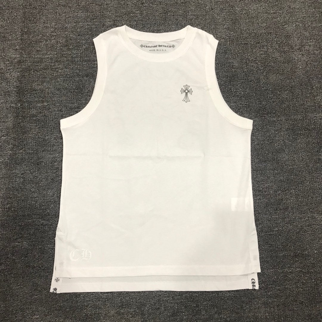 Chrome Hearts Men's Summer Logo Letter Print Round Neck Pullover Sleeveless Tank Top Vest #72262