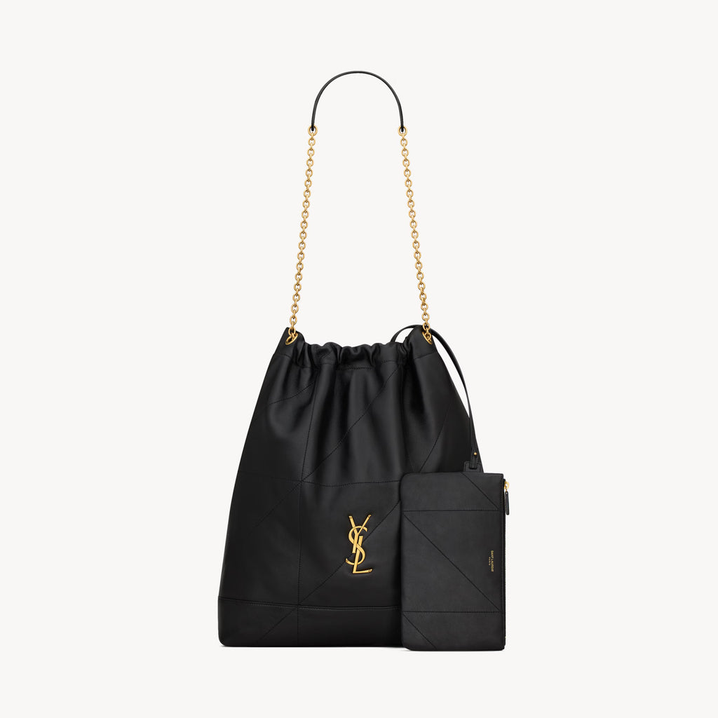 SAINT LAURENT JAMIE POCHON Women's Solid Colour Suede Leather Metal Chain Tote Shoulder Bag Bags #76824