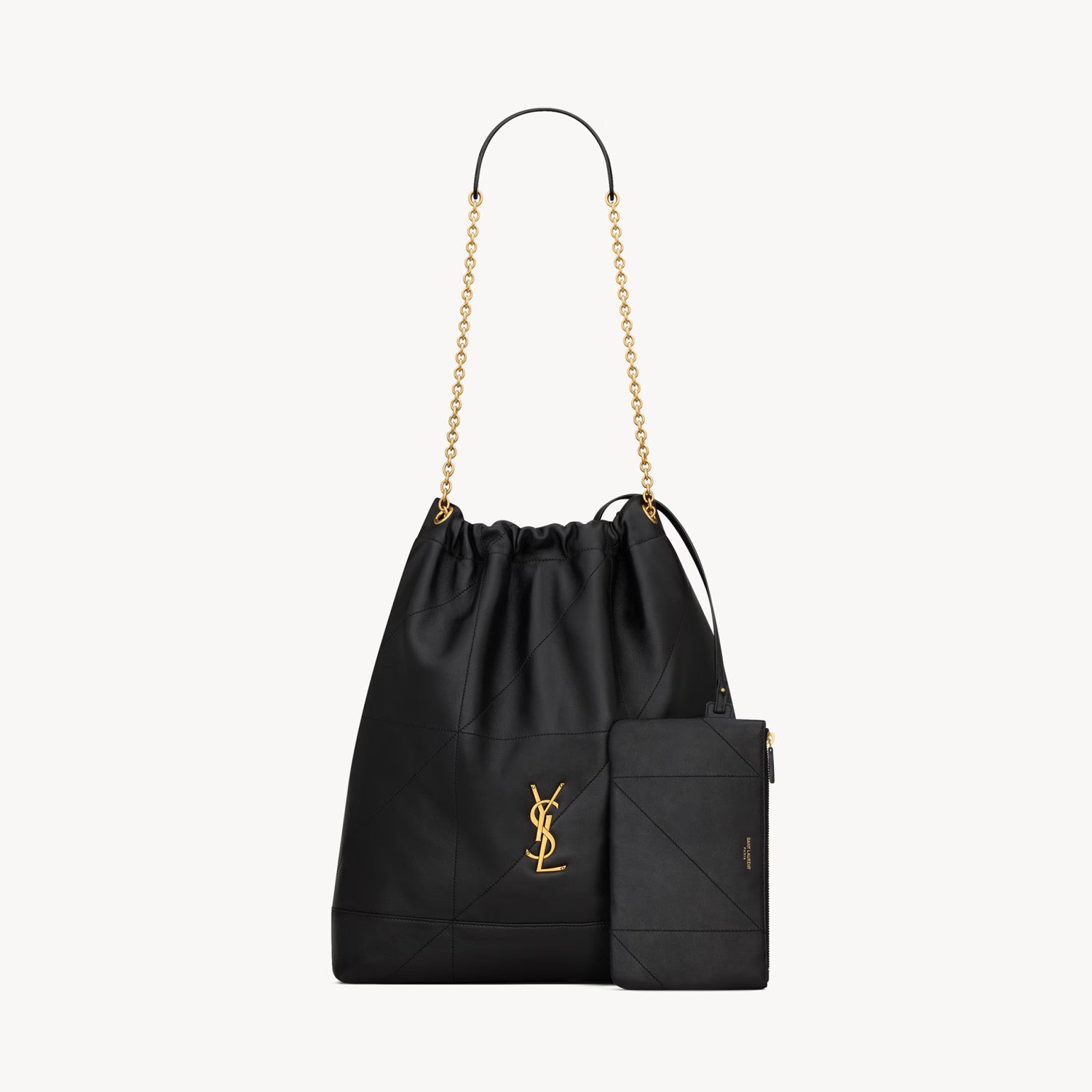 SAINT LAURENT JAMIE POCHON Women's Solid Colour Suede Leather Metal Chain Tote Shoulder Bag Bags #76824