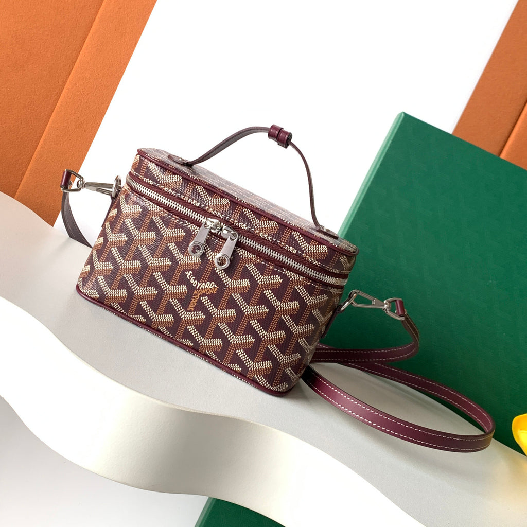 GOYARD MUSE Women's Fashion Classic Double Zip Closure Adjustable Strap Mini Makeup Bag Handbag Crossbody Bag Bags MUSEVAMINTY-09CL09P #79346