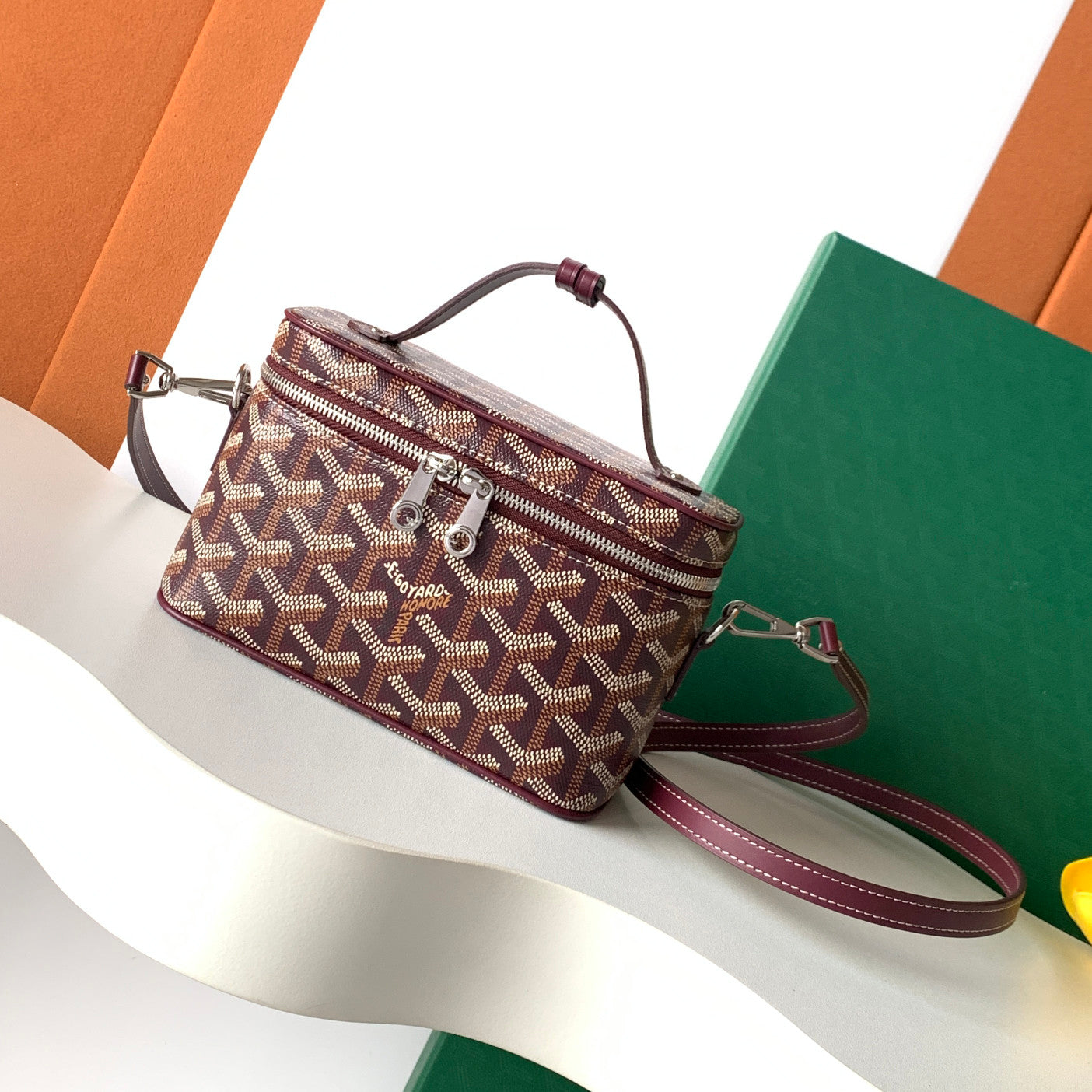 GOYARD MUSE Women's Fashion Classic Double Zip Closure Adjustable Strap Mini Makeup Bag Handbag Crossbody Bag Bags MUSEVAMINTY-09CL09P #79346