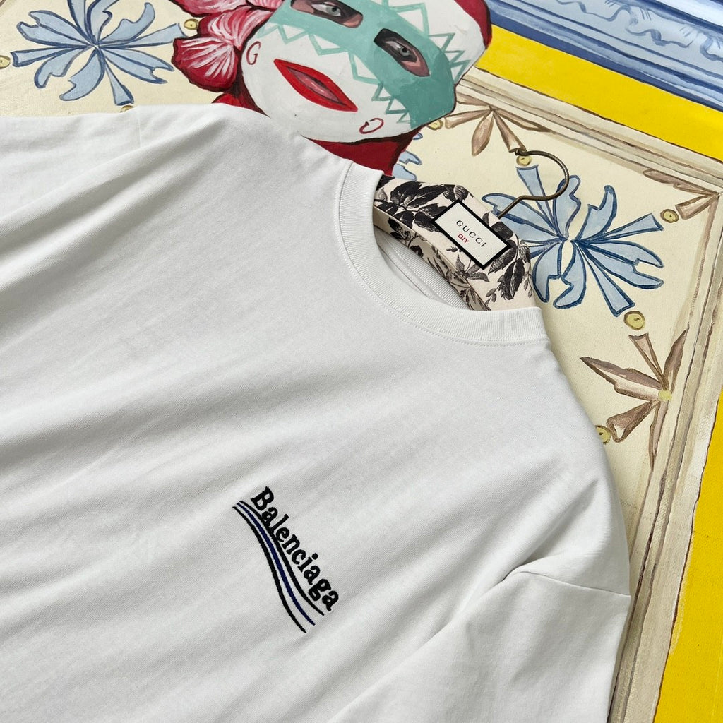 Balenciaga Men's Women's Summer Letter Printed Round Neck Solid Color Cotton Loose Short Sleeve T-Shirt #71584