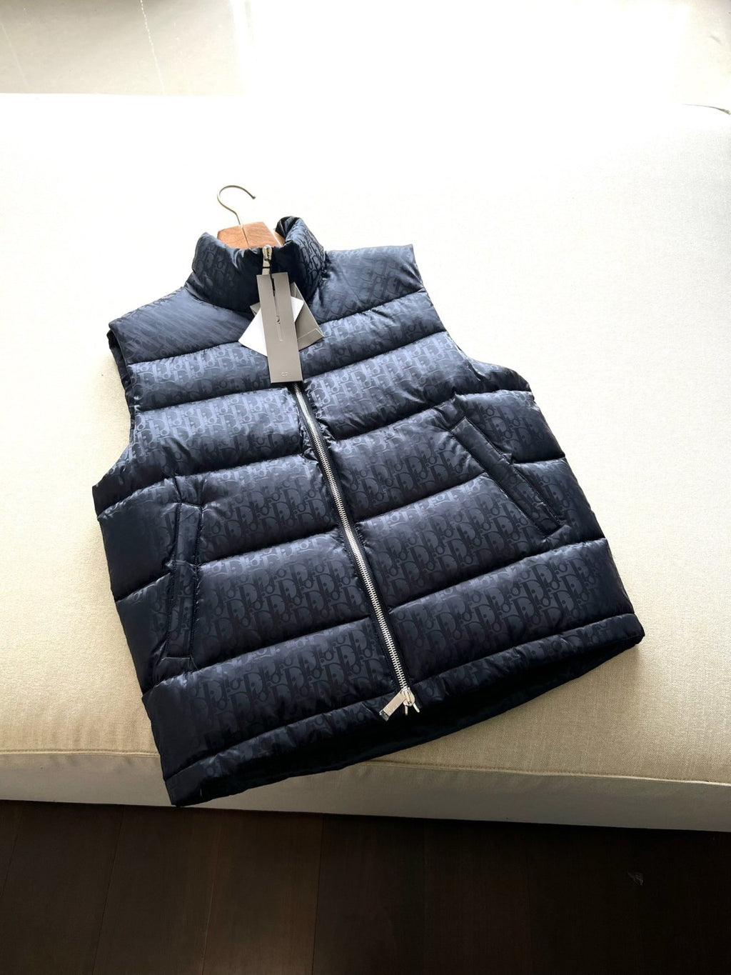 Dior Oblique Sleeveless Down Jacket Zip Puffer Vest Men's Autumn And Winter Fashion Trend Sleeveless Warm Jacket #96497