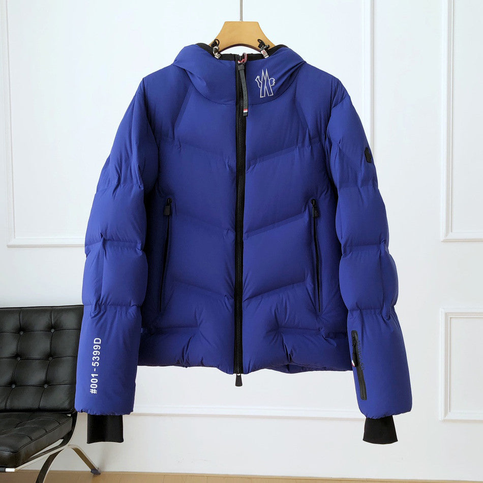 Moncler Men's Autumn and Winter Solid Color Zipper Hooded Long Sleeve Fitted Puffer Down Jacket #73779