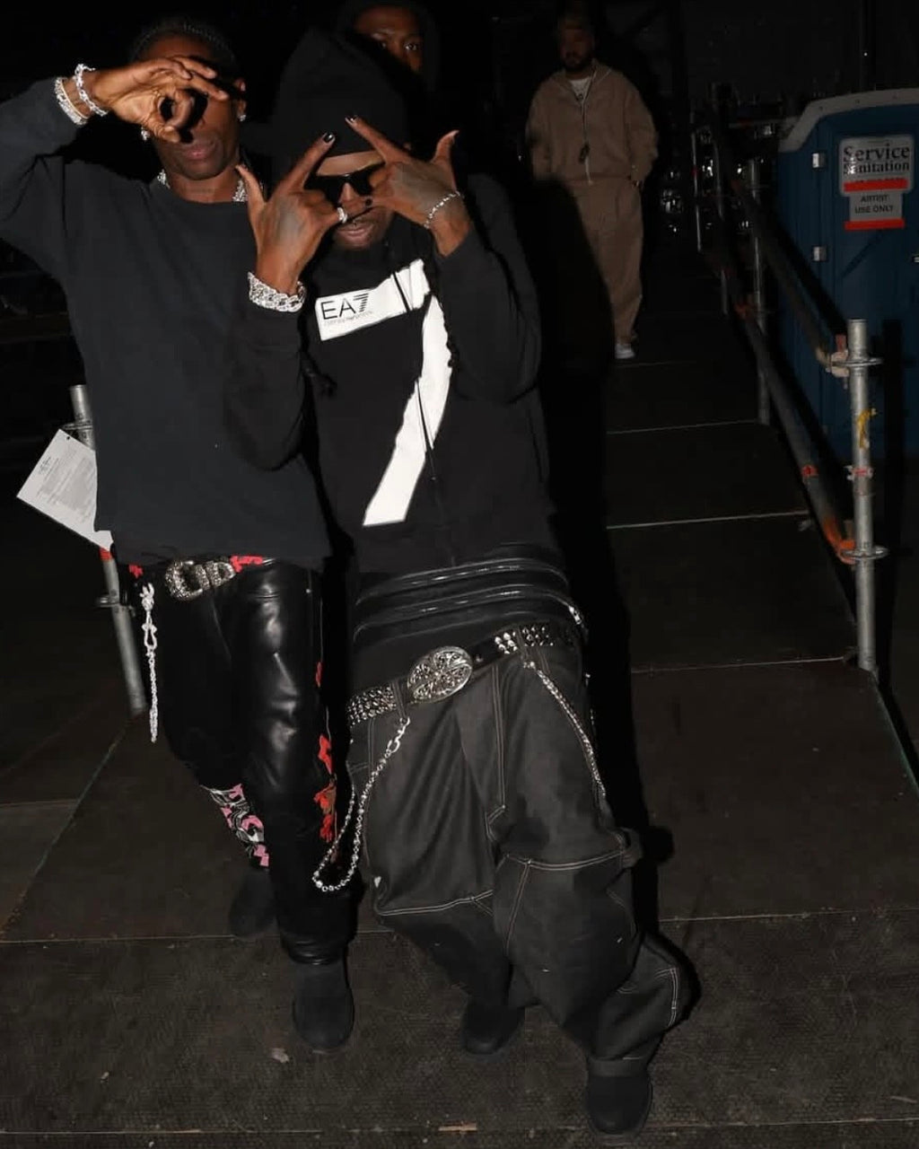 Opium Style Black Denim Workwear Lumberjack Pants Baggy Fit Playboicarti Concert Same Men's Spring And Summer Long Pants Ngvp #2239