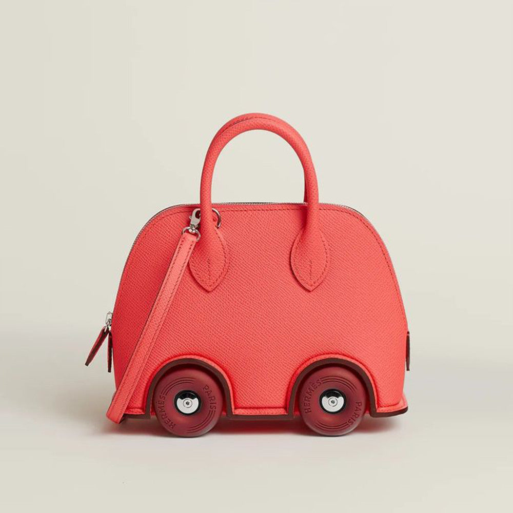 Hermes Limited Edition Bolide On Wheels Milkshake Silver Buckle B-Cut Crossbody Tire Bag Bags #82611A