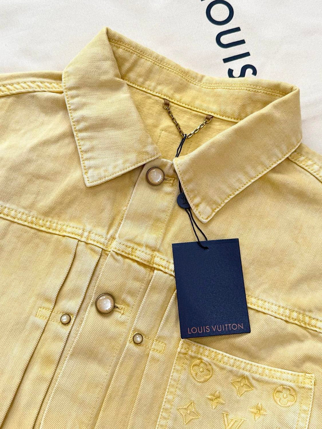 Louis Vuitton TYPE II Men's Spring/Autumn Solid Colour Embroidered Letter Print Pocket Single-Breasted Long-Sleeved Denim Jacket and Casual Denim Trousers Pants Set Suit #77715
