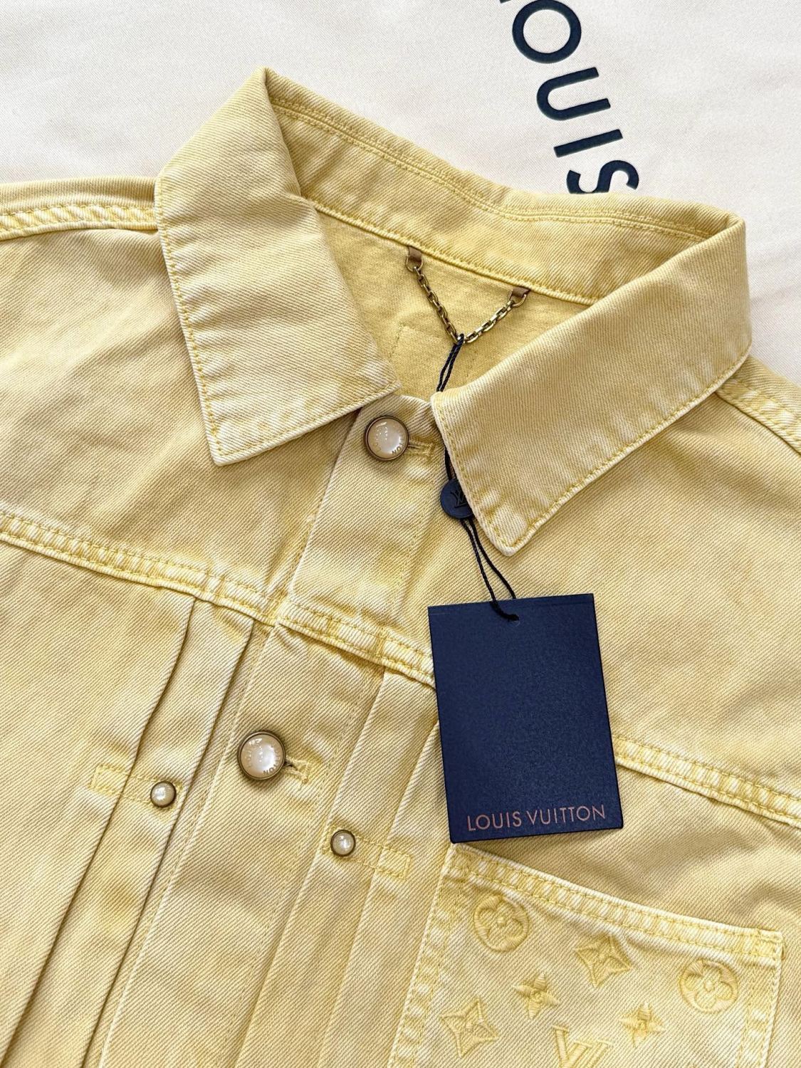 Louis Vuitton TYPE II Men's Spring/Autumn Solid Colour Embroidered Letter Print Pocket Single-Breasted Long-Sleeved Denim Jacket and Casual Denim Trousers Pants Set Suit #77715