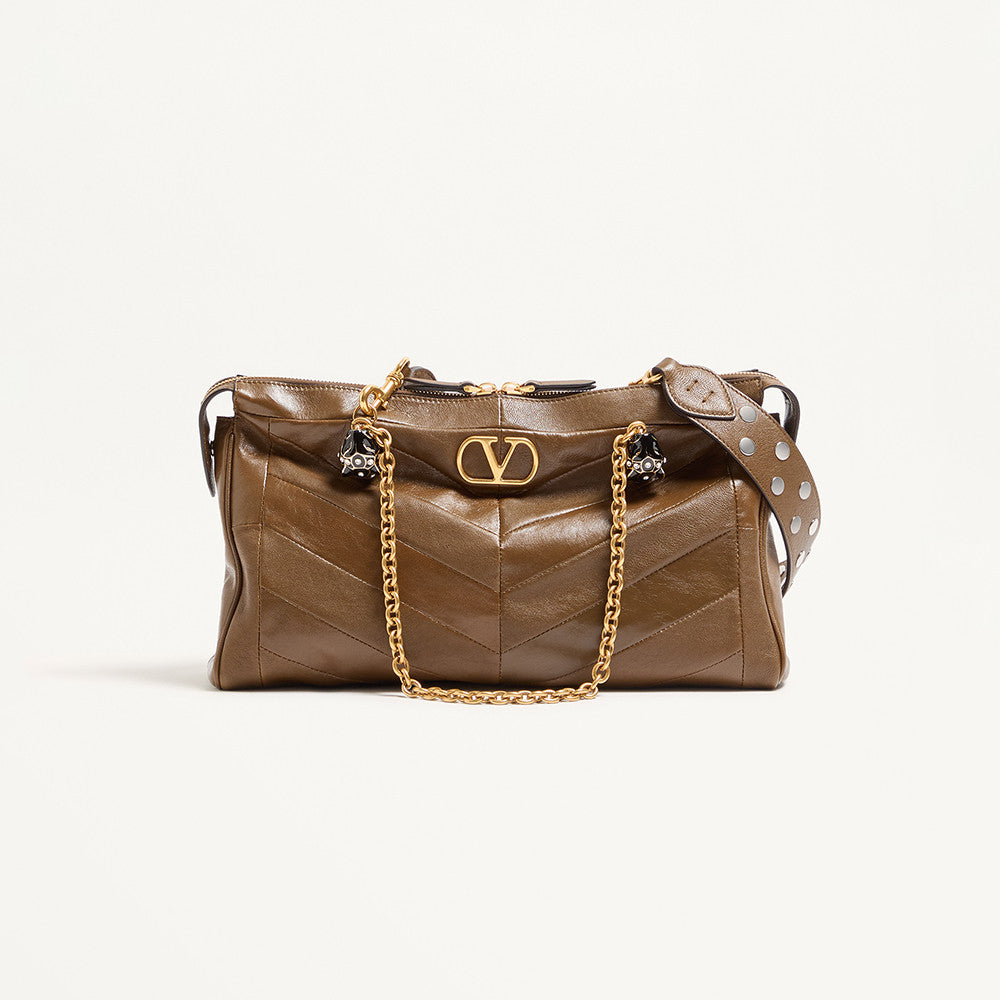 Valentino Garavani Panthea Shoulder Bag In Nappa Leather With Chevron Pattern #333756