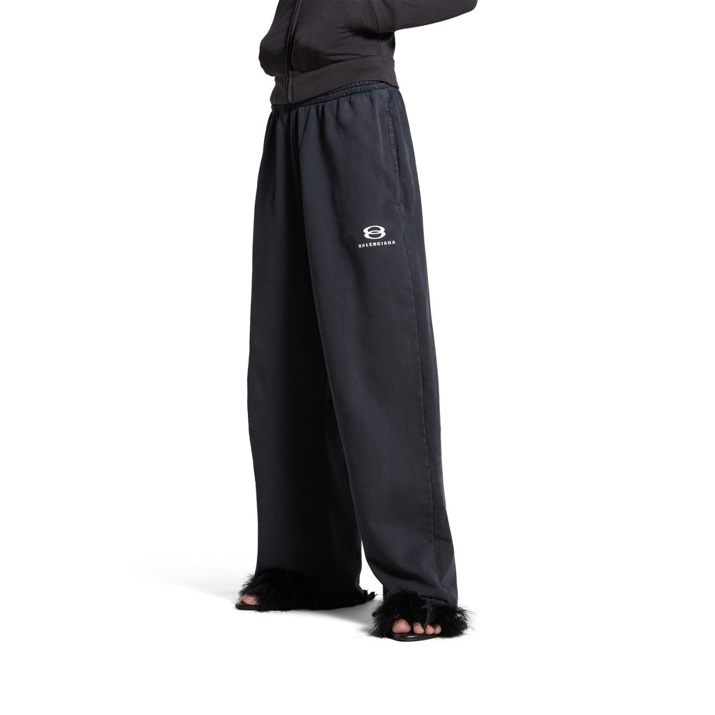Balenciaga Men's Women's Four Seasons Solid Color Cotton UNITY Sports Iconic Cropped Sweatpants Loose Straight Raw Edge Casual Pant #71415
