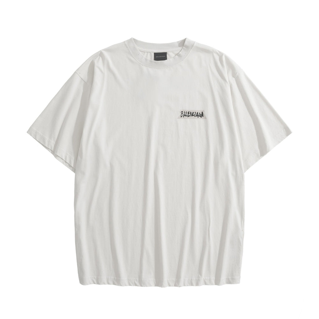 Balenciaga Women's and Men's Masking Tape T-shirt Medium Fit in Faded Black #333475
