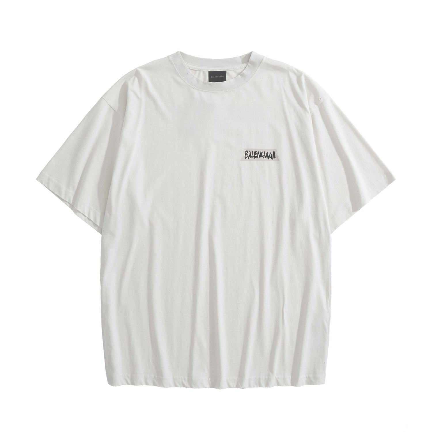 Balenciaga Women's and Men's Masking Tape T-shirt Medium Fit in Faded Black #333475
