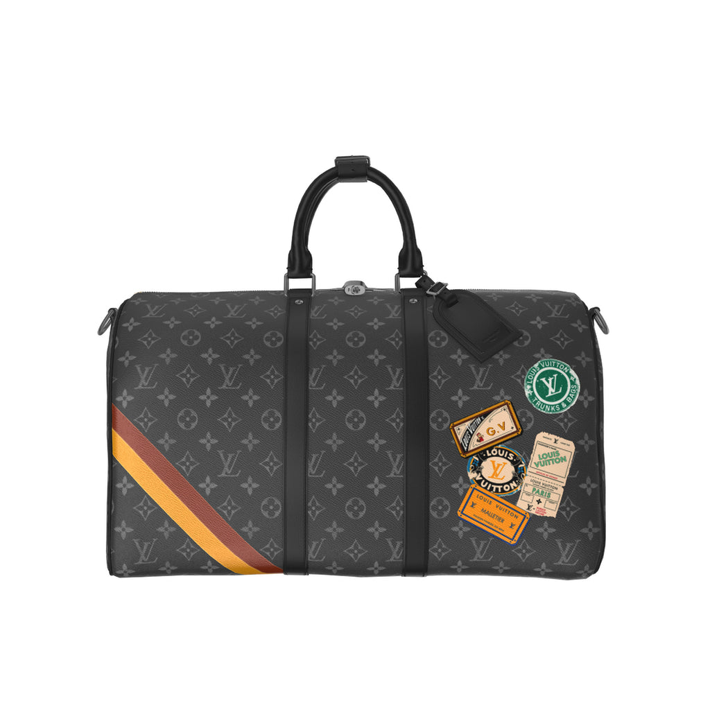 Louis Vuitton Keepall Bandoulière 45 Men's Solid Color Letter Print Removable Adjustable Shoulder Strap Leather And Canvas Handbag Shoulder Bag Bags #77241