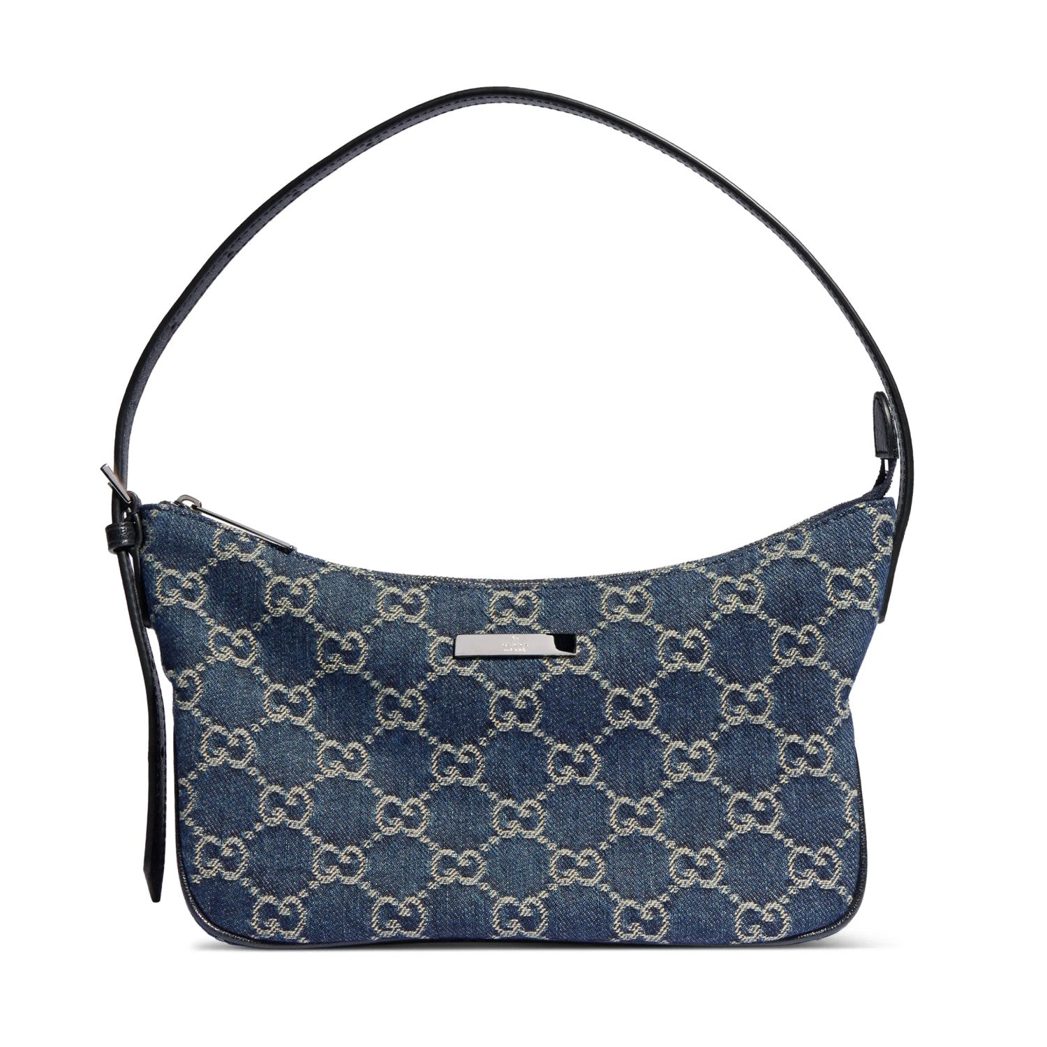 Gucci Lady Lunetta Collection Small Shoulder Bag Deep Blue Gg Denim Sand Brown And Dark Brown Classic Elegant And Stylish Shoulder Bag Bags 874743FAF7X2543 #84293A