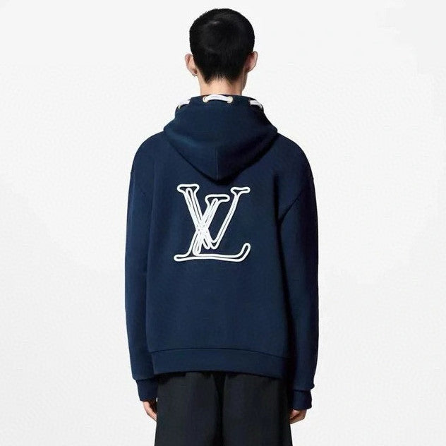 Louis Vuitton Men's And Women's Spring/fall Fashion Casual Hooded Pullover Solid Color Logo Print Drawstring Hoodie Sweatshirt #79211
