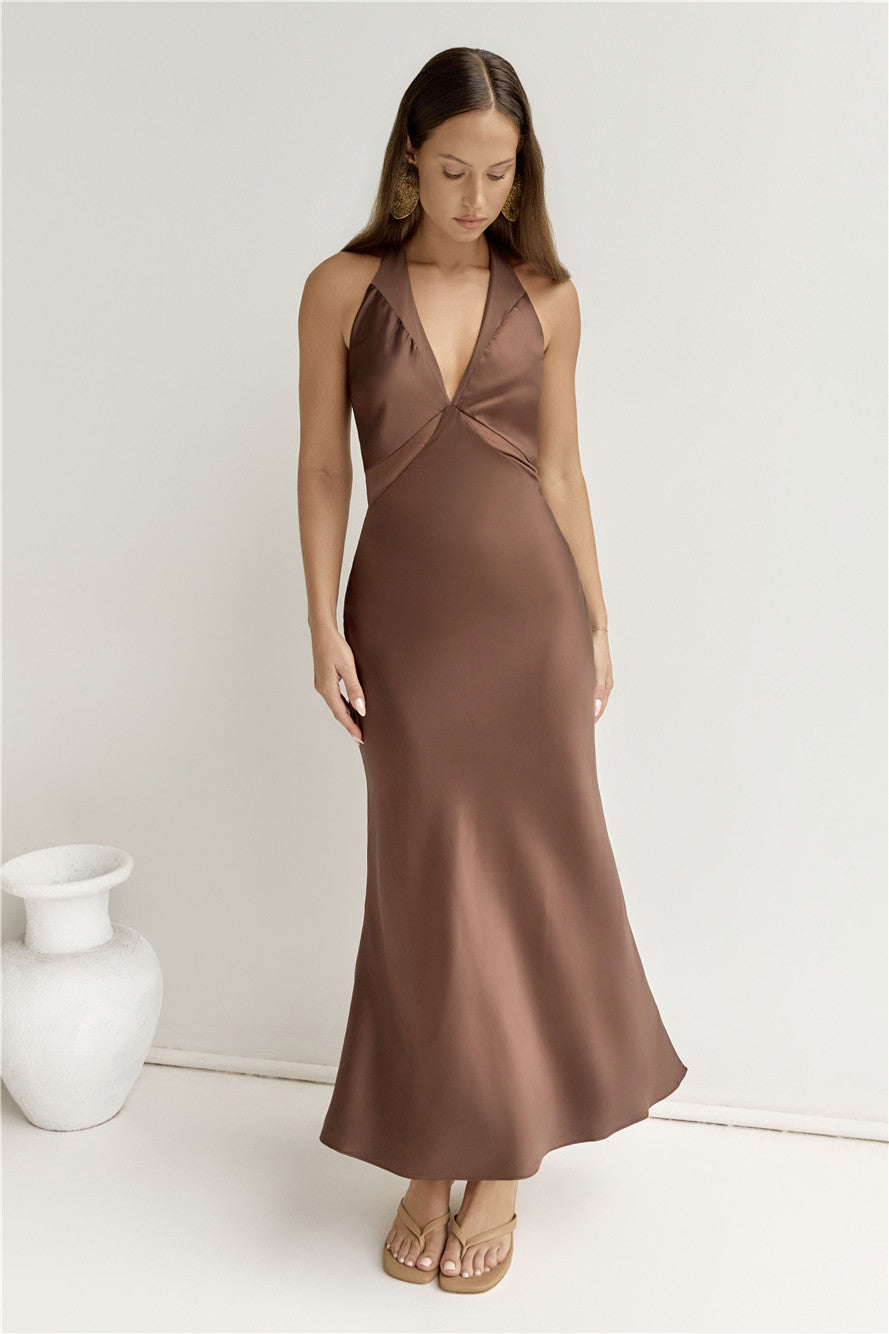 To The Dreamers Maxi Dress Brown