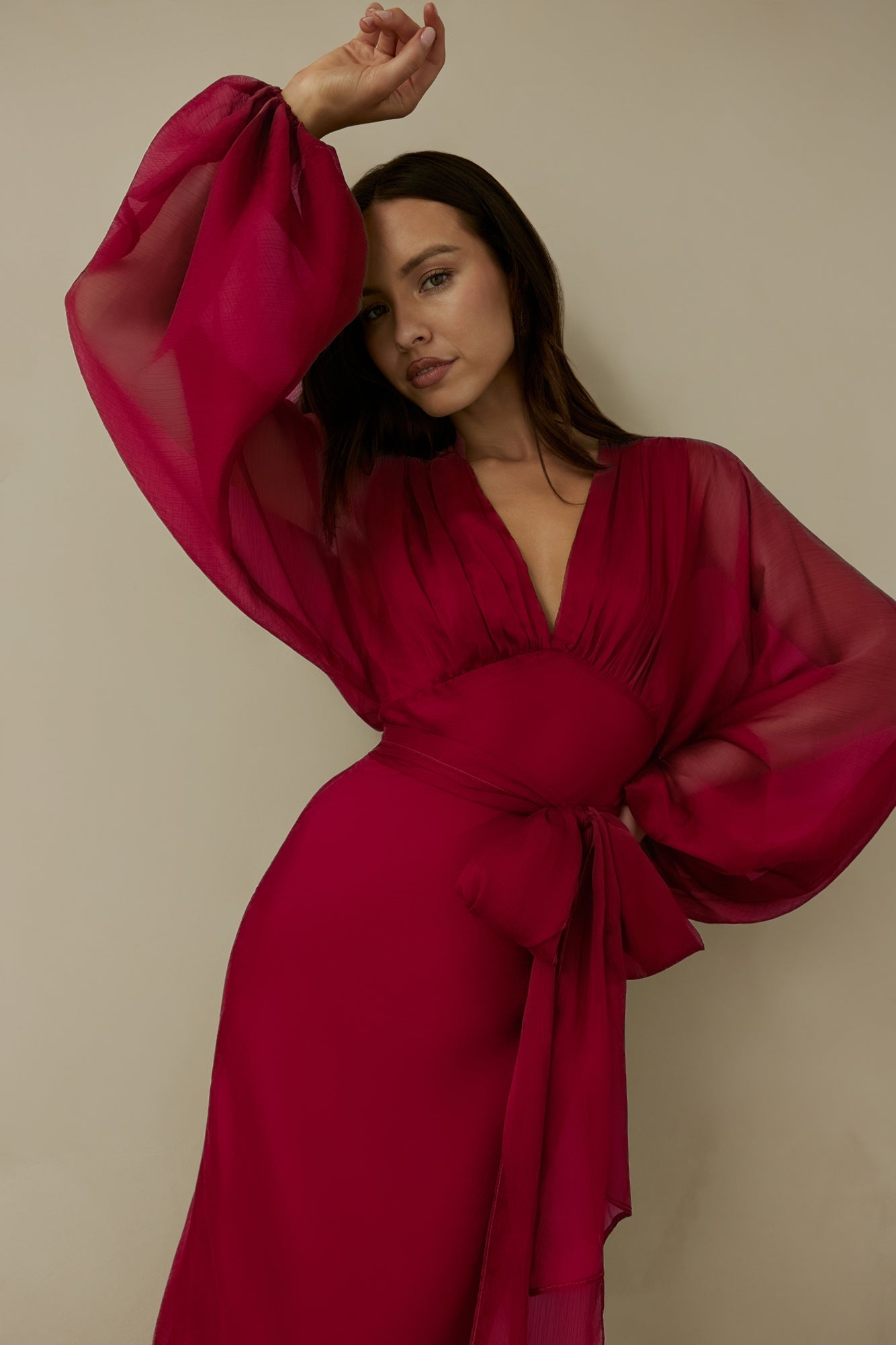 Our Nostalgia Long Sleeve Maxi Dress Burgundy