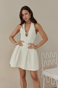 Starry Eyes Halter Mini Dress Yellow