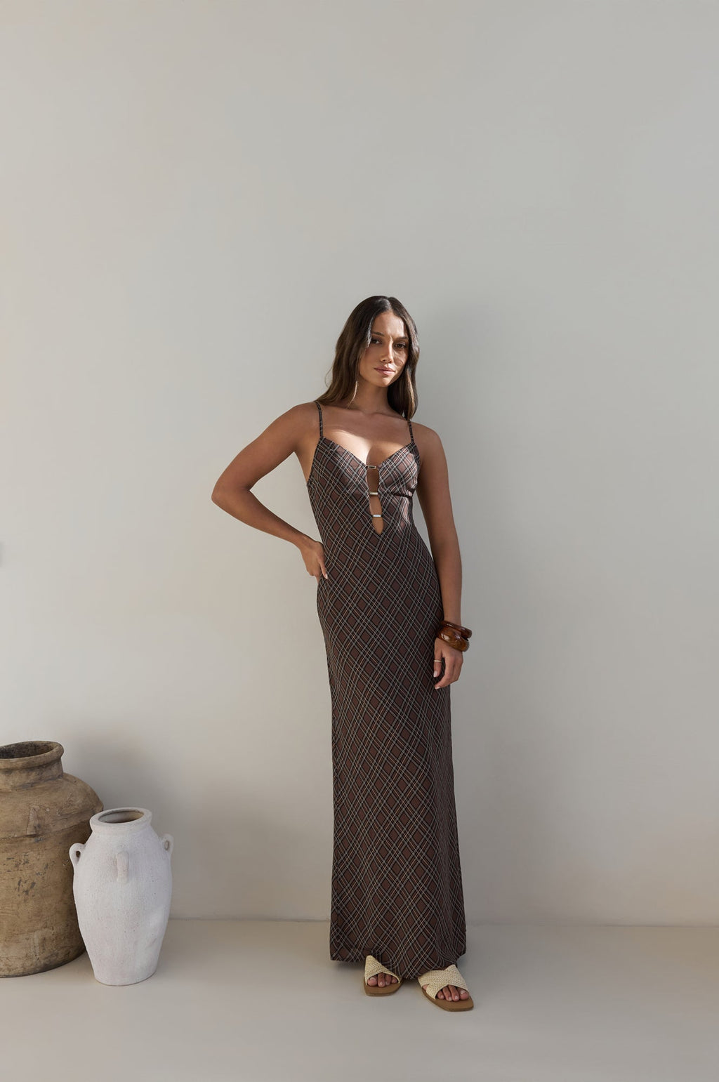 Riviera Nights Maxi Dress Chocolate