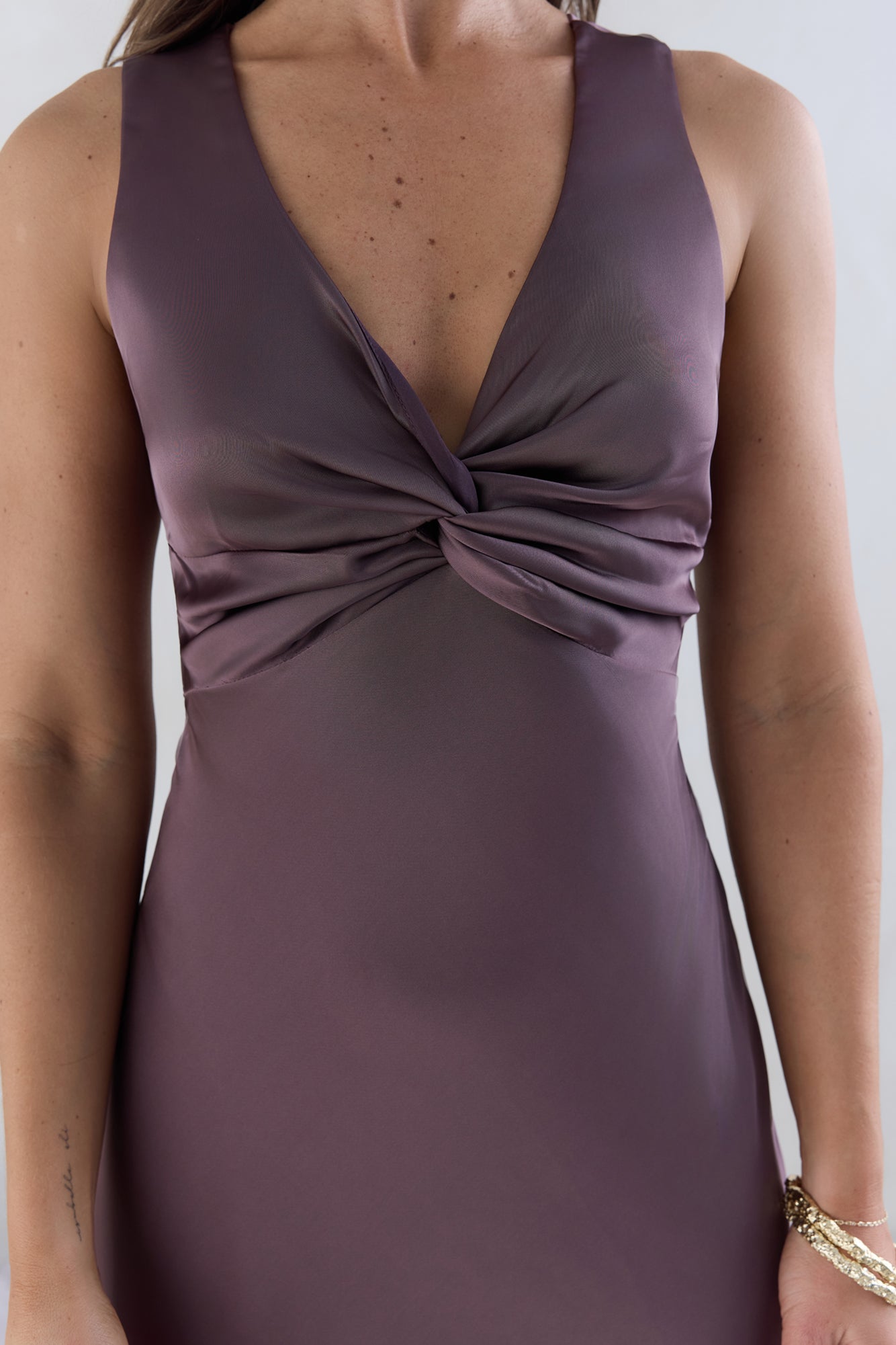 Island Reverie Satin Maxi Dress Purple
