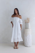 Loved By The Moon Midi Dress White