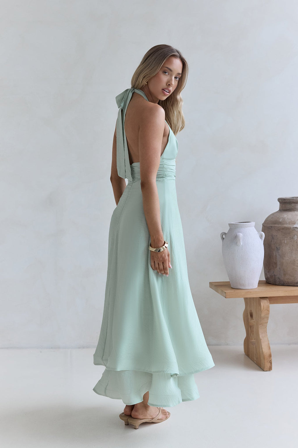 City Lights Calling Maxi Dress Green