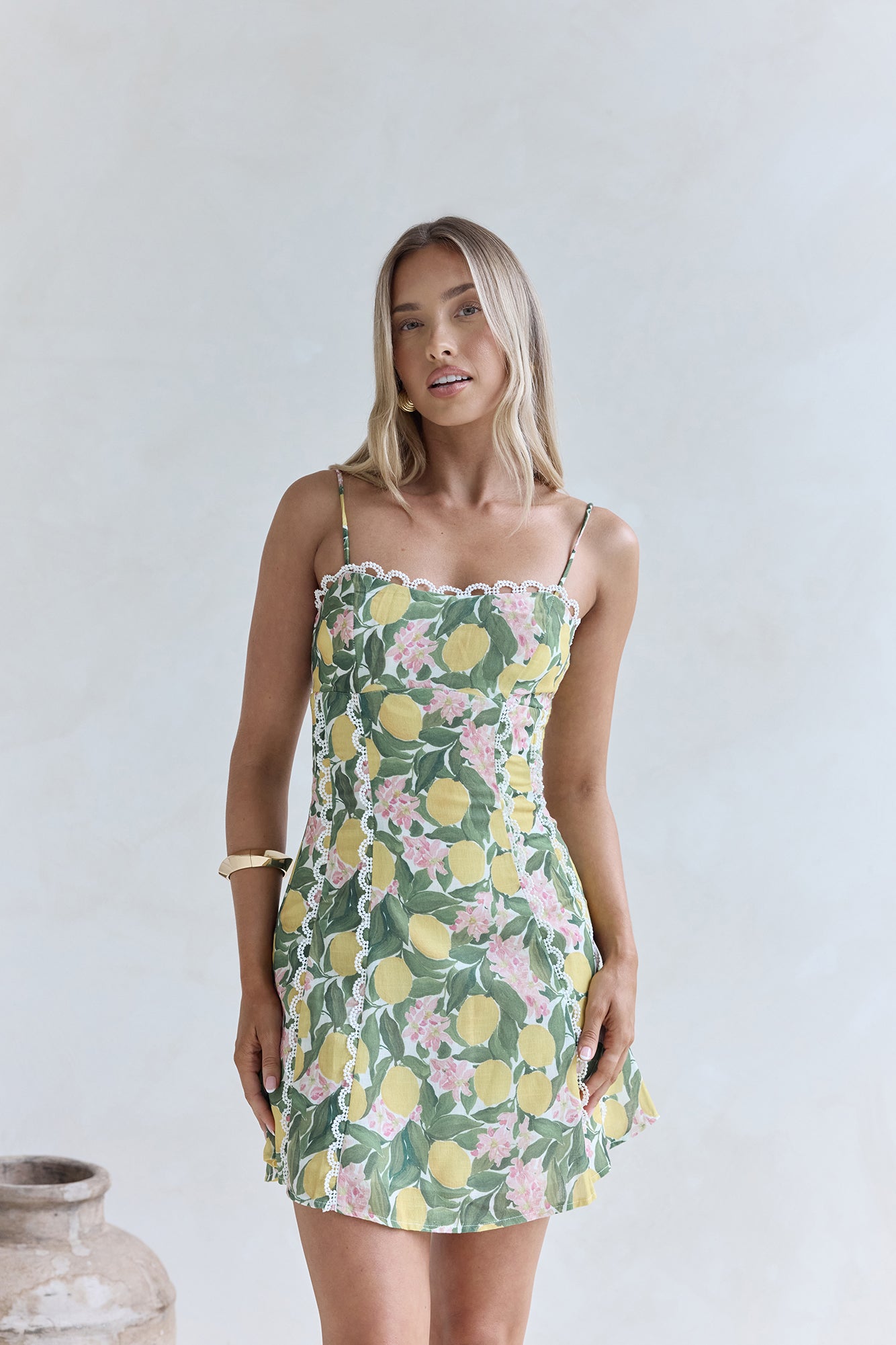 Sweet Citrine Mini Dress Green