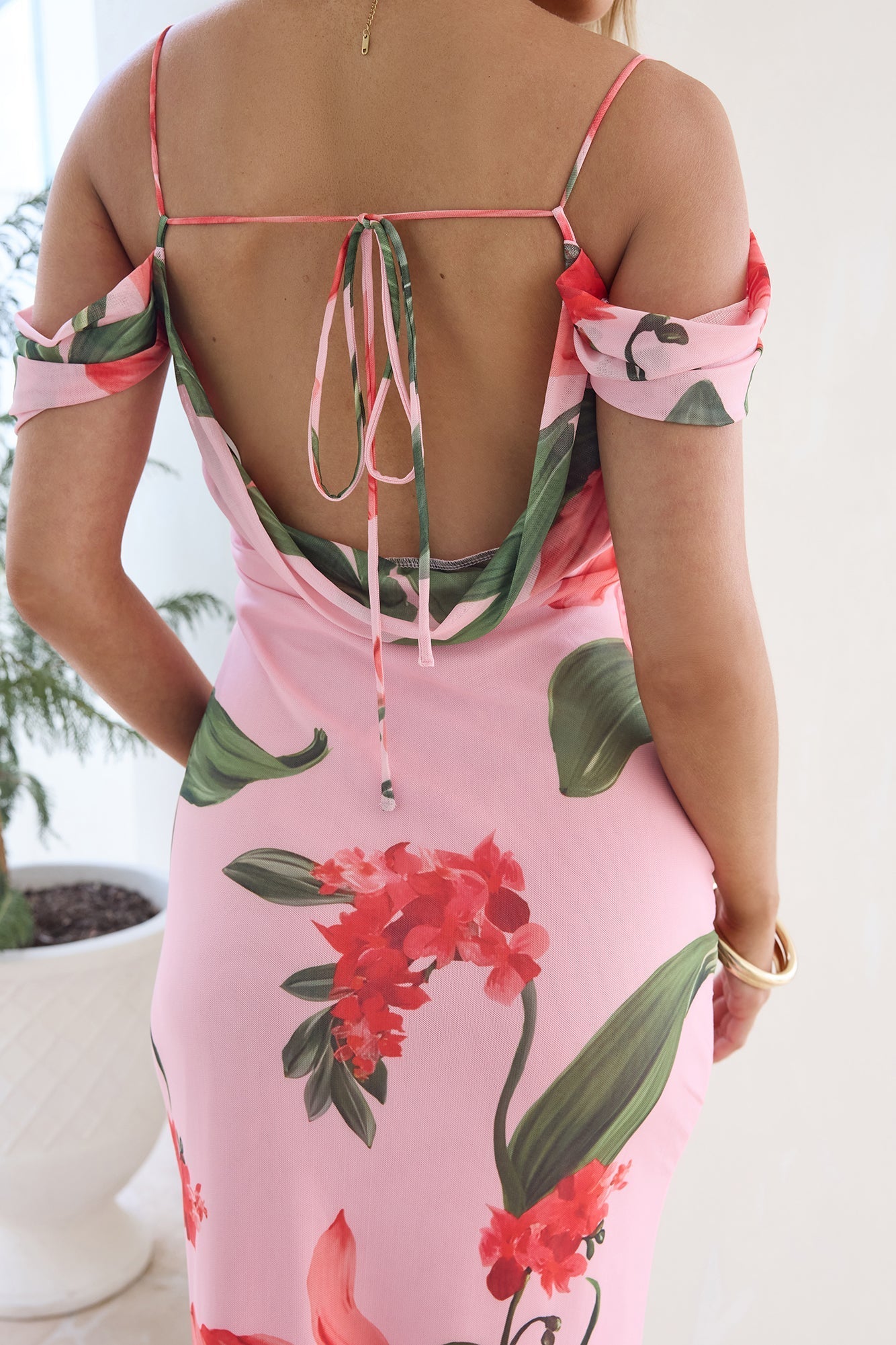 Lost In Your Eyes Mesh Maxi Dress Pink