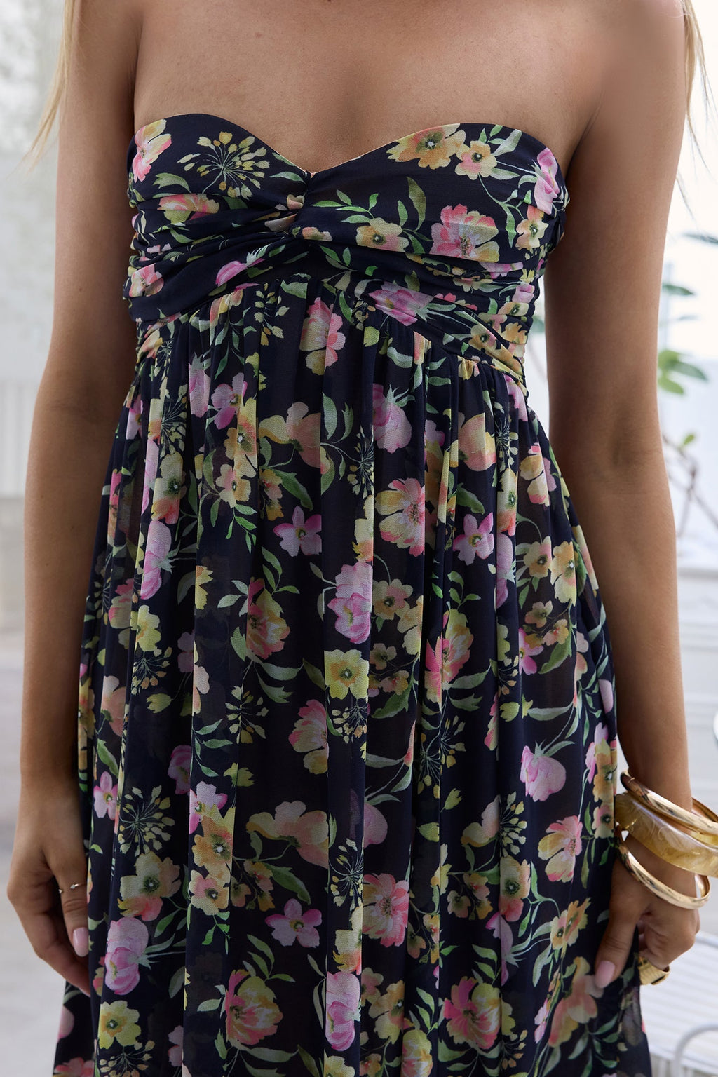 Twirl With Me Strapless Maxi Dress Black