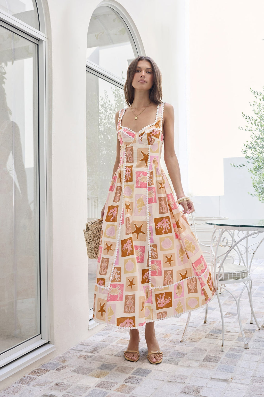 Posi Postcards Maxi Dress Print
