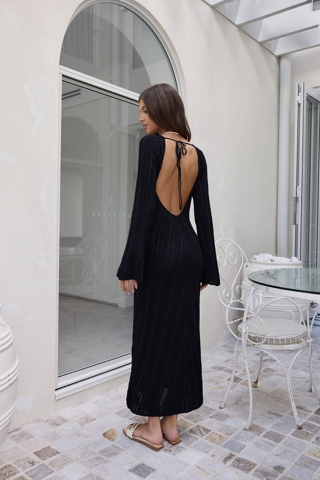 Love On Holidays Long Sleeve Maxi Dress Black