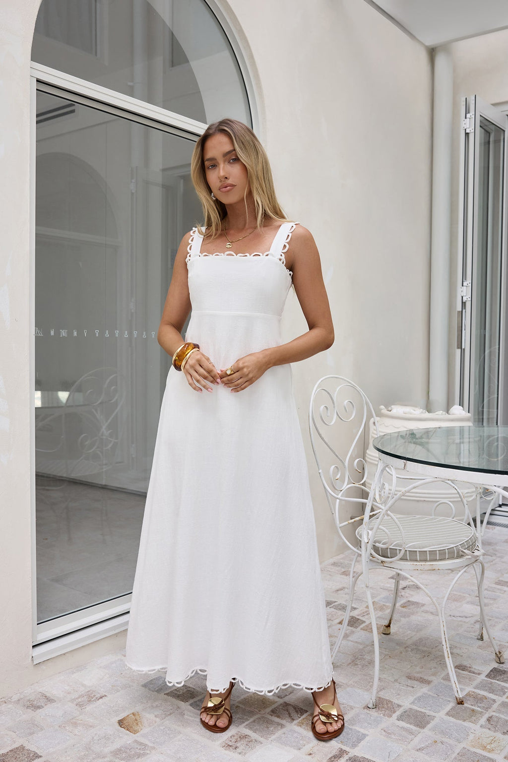 Dreamy Hearts Maxi Dress White