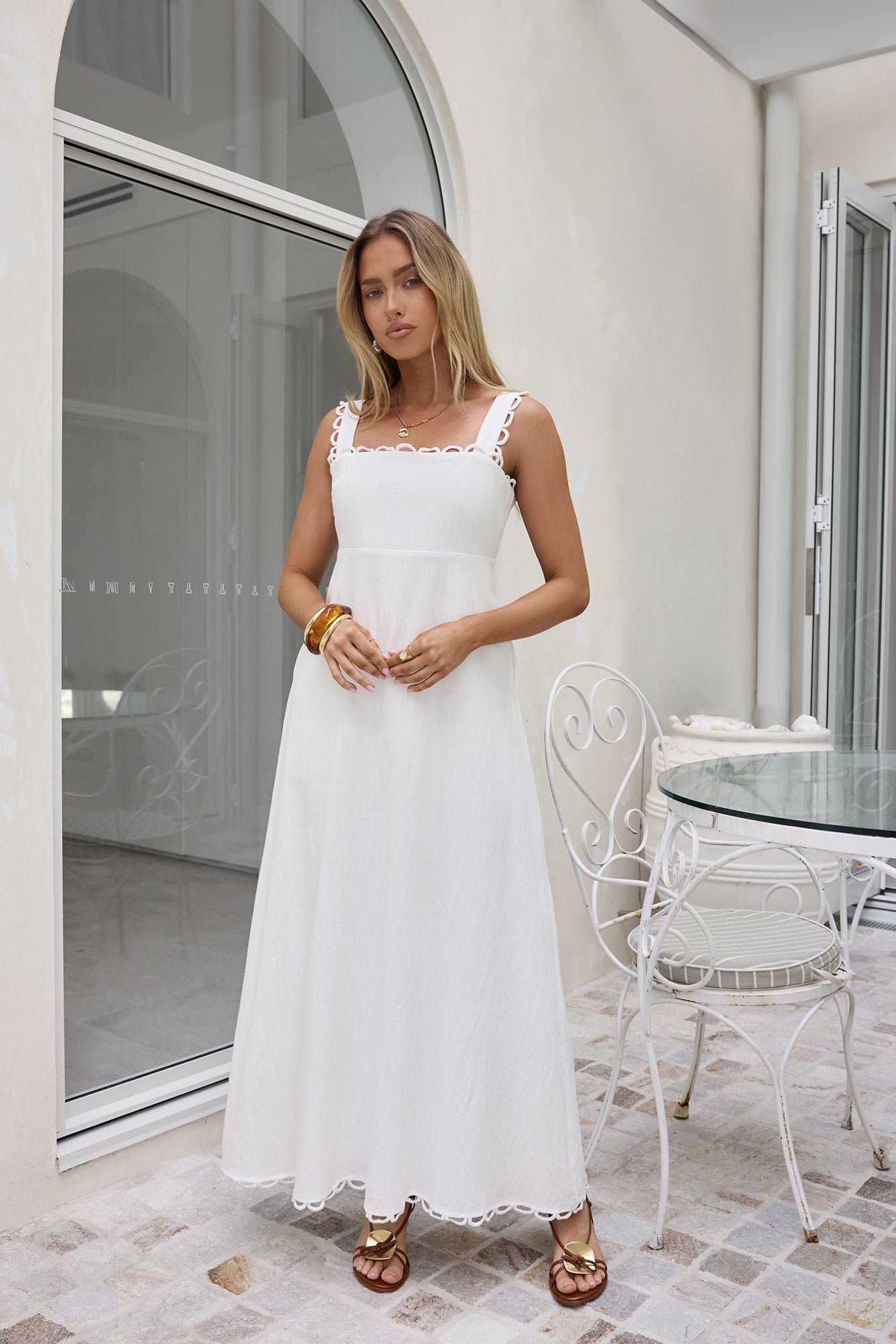 Dreamy Hearts Maxi Dress White