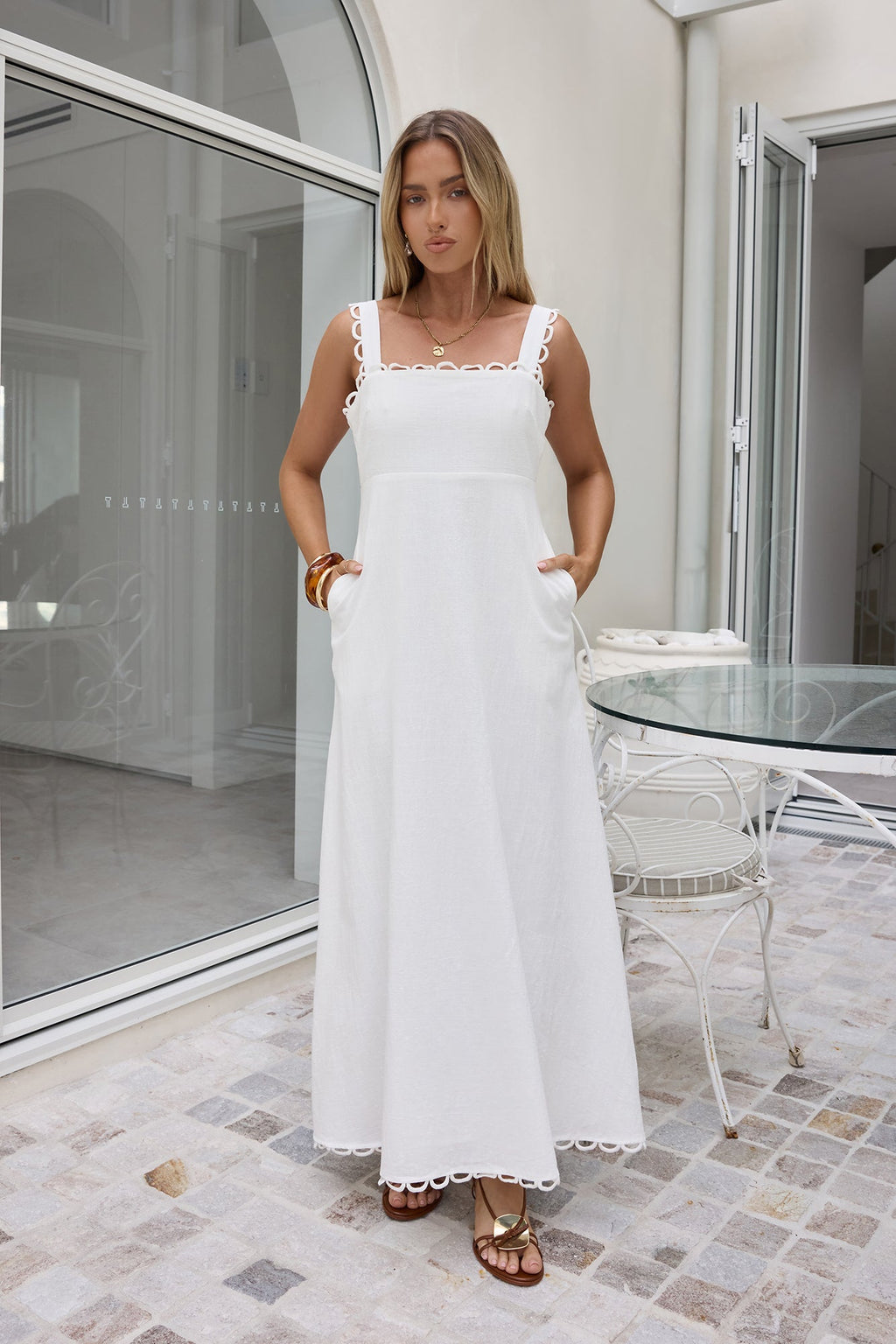 Dreamy Hearts Maxi Dress White
