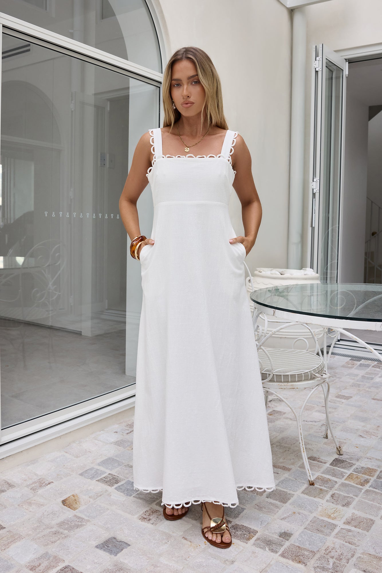 Dreamy Hearts Maxi Dress White