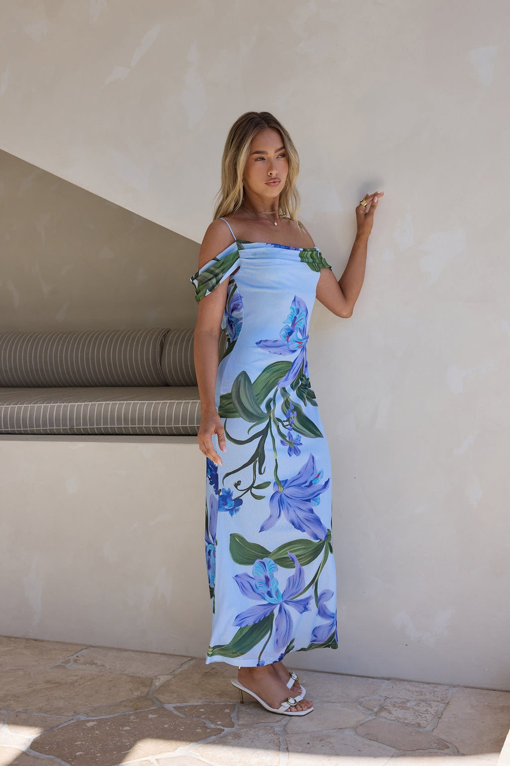 Lost In Your Eyes Mesh Maxi Dress Blue