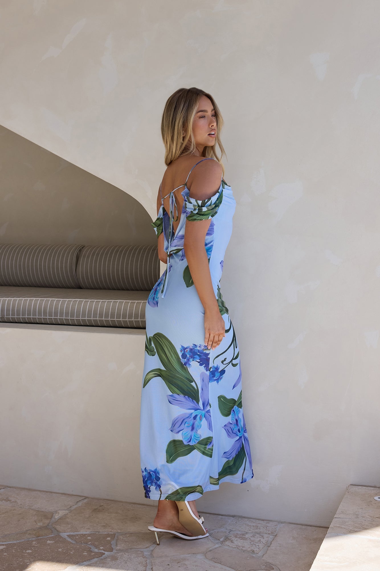Lost In Your Eyes Mesh Maxi Dress Blue