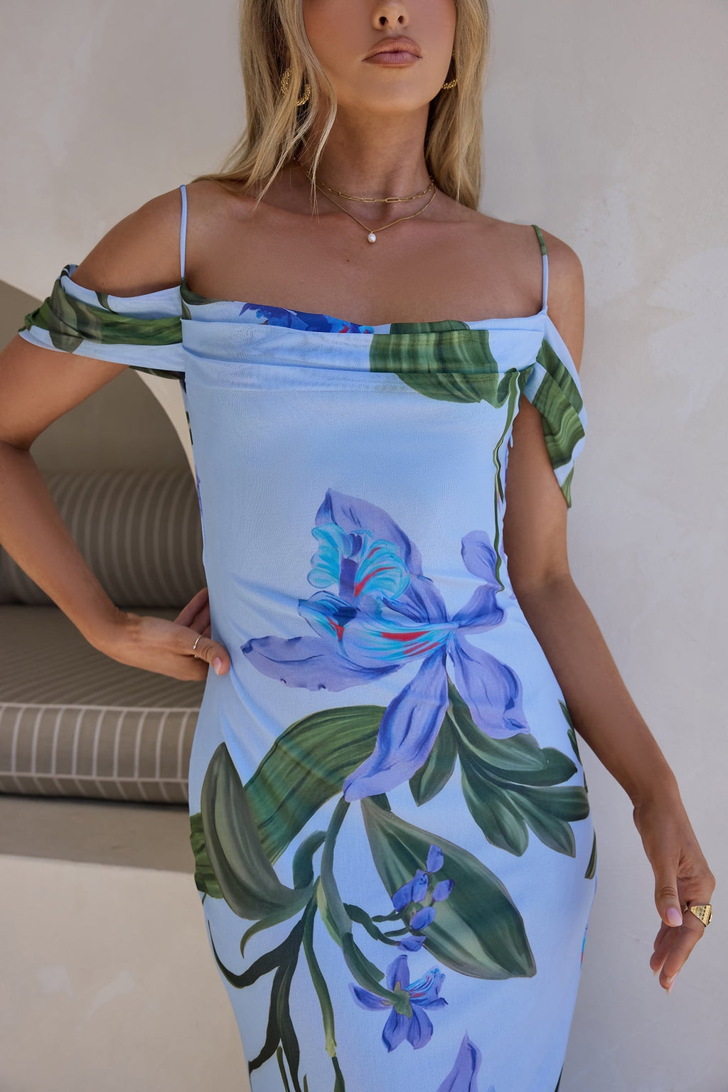 Lost In Your Eyes Mesh Maxi Dress Blue
