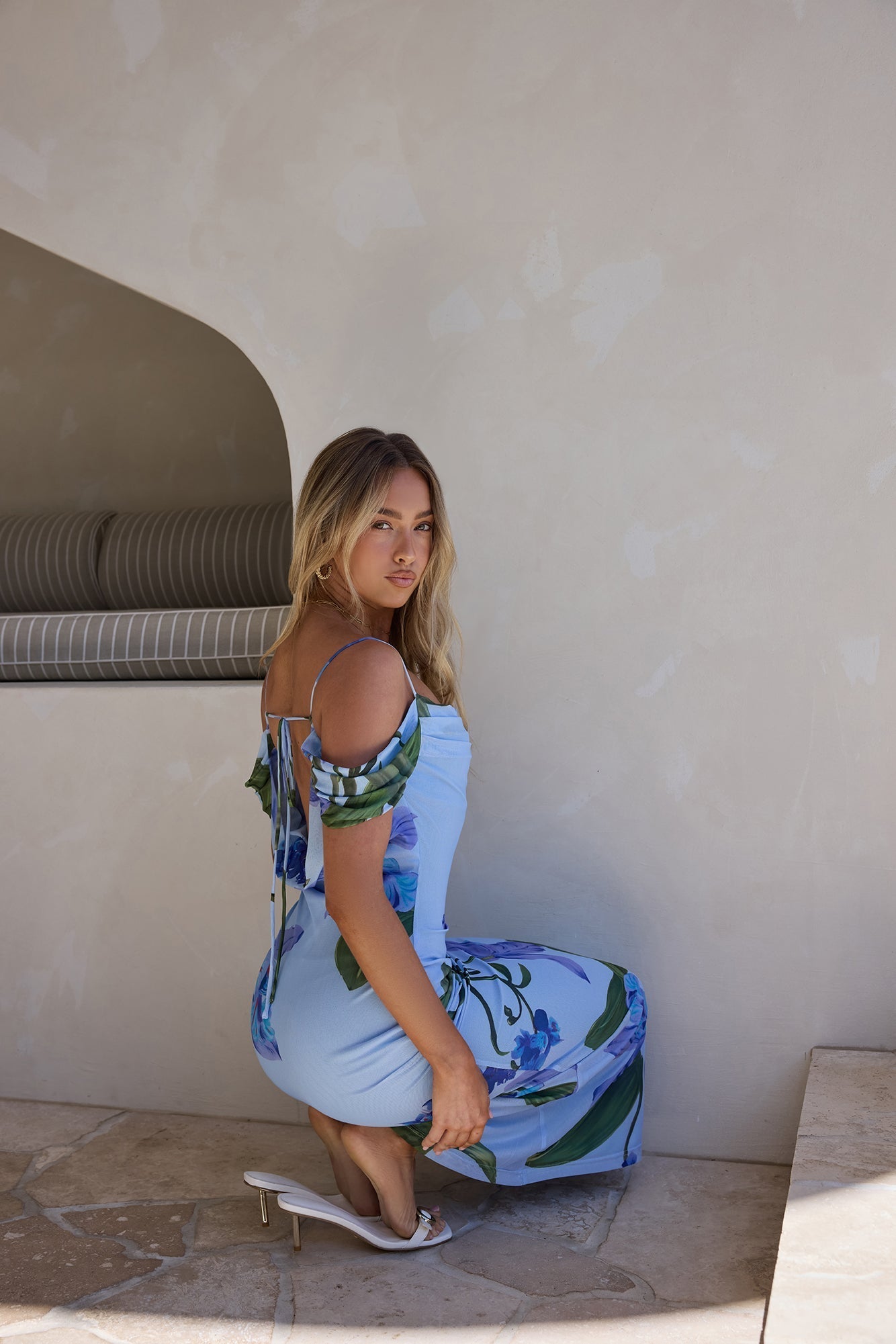 Lost In Your Eyes Mesh Maxi Dress Blue