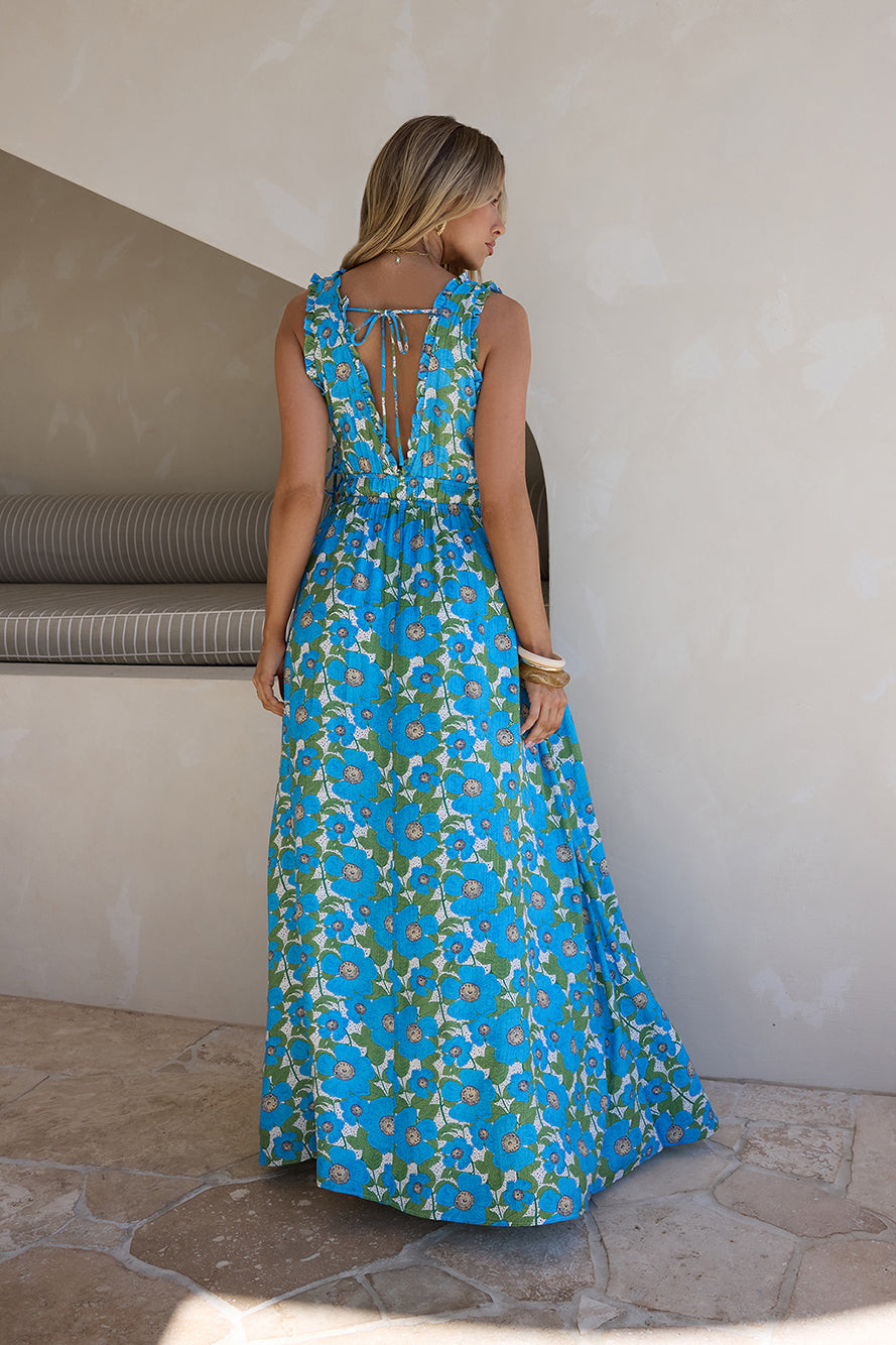 Sunny Allure Maxi Dress Blue