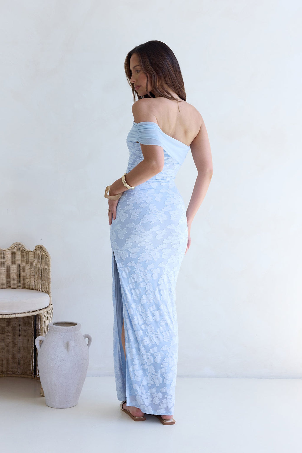 Singing For You Mesh Maxi Dress Blue