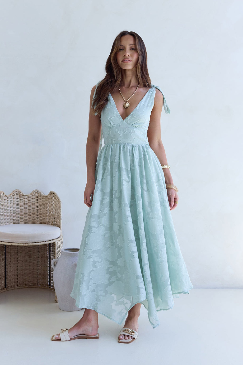 Golden Night Maxi Dress Sage