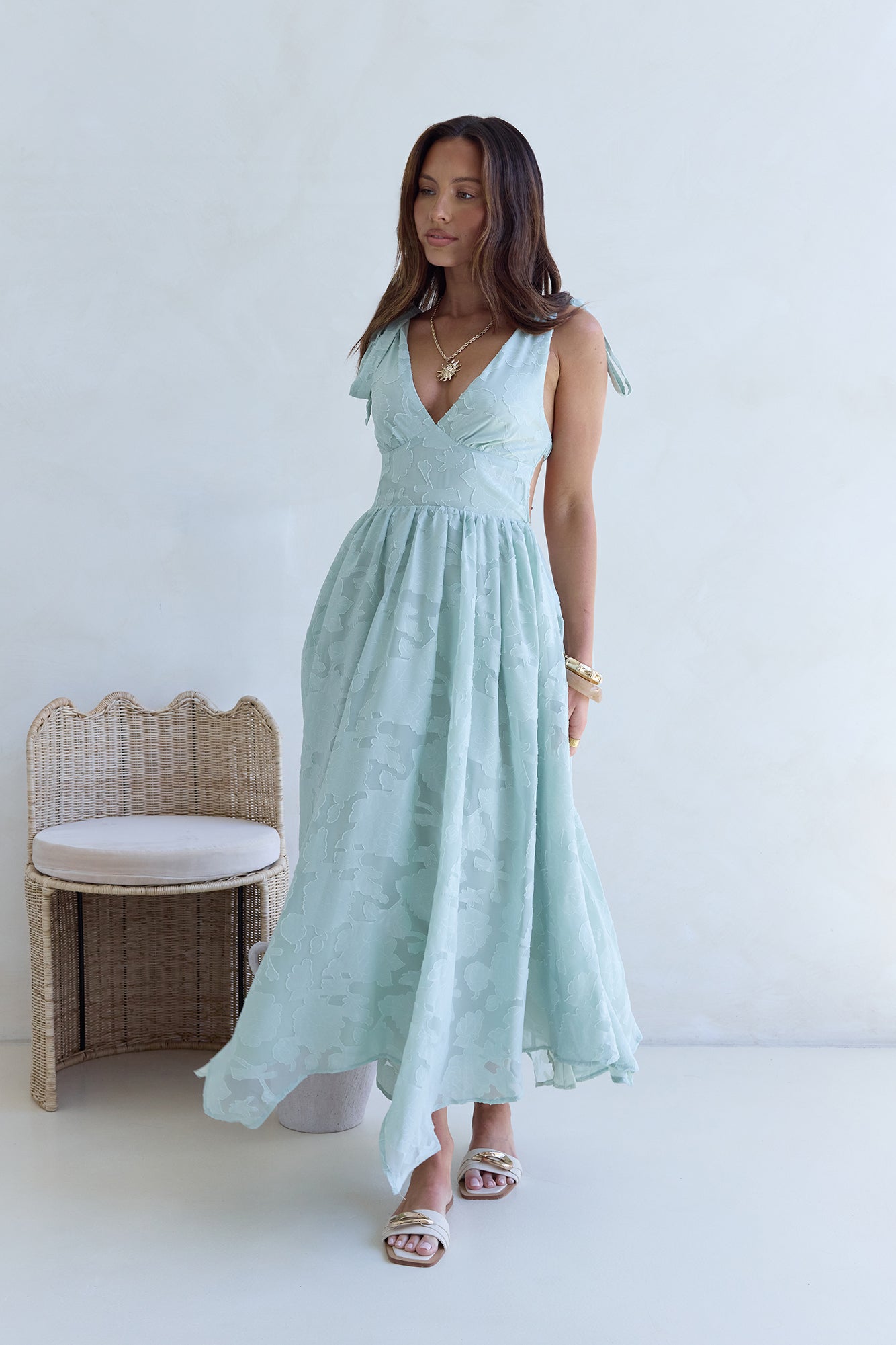 Golden Night Maxi Dress Sage